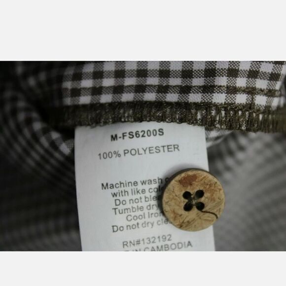 MOJO SPORTSWEAR BUTTON FRONT SS MENS VENTED SHIRT BROWN CHECK SIZE MEDIUM - Picture 9 of 9